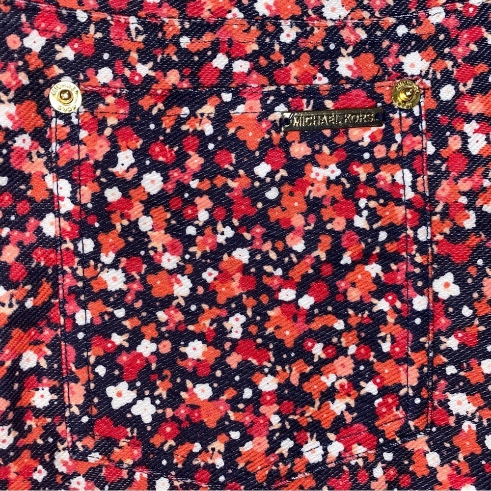 NWOT Michael Kors Floral Ditsy Skinny Jean Stretchy Pants Women’s Size Medium -E - Picture 10 of 12